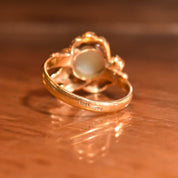 18K Gold Opal Cocktail Ring with Asymmetrical Leaf Setting