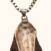 Huge Silver Enamel Fish Pendant