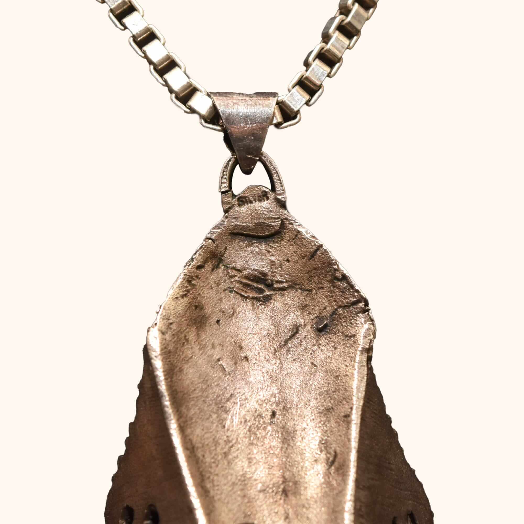 Huge Silver Enamel Fish Pendant