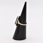 Art Deco 10K White Gold Black Onyx Diamond Ring