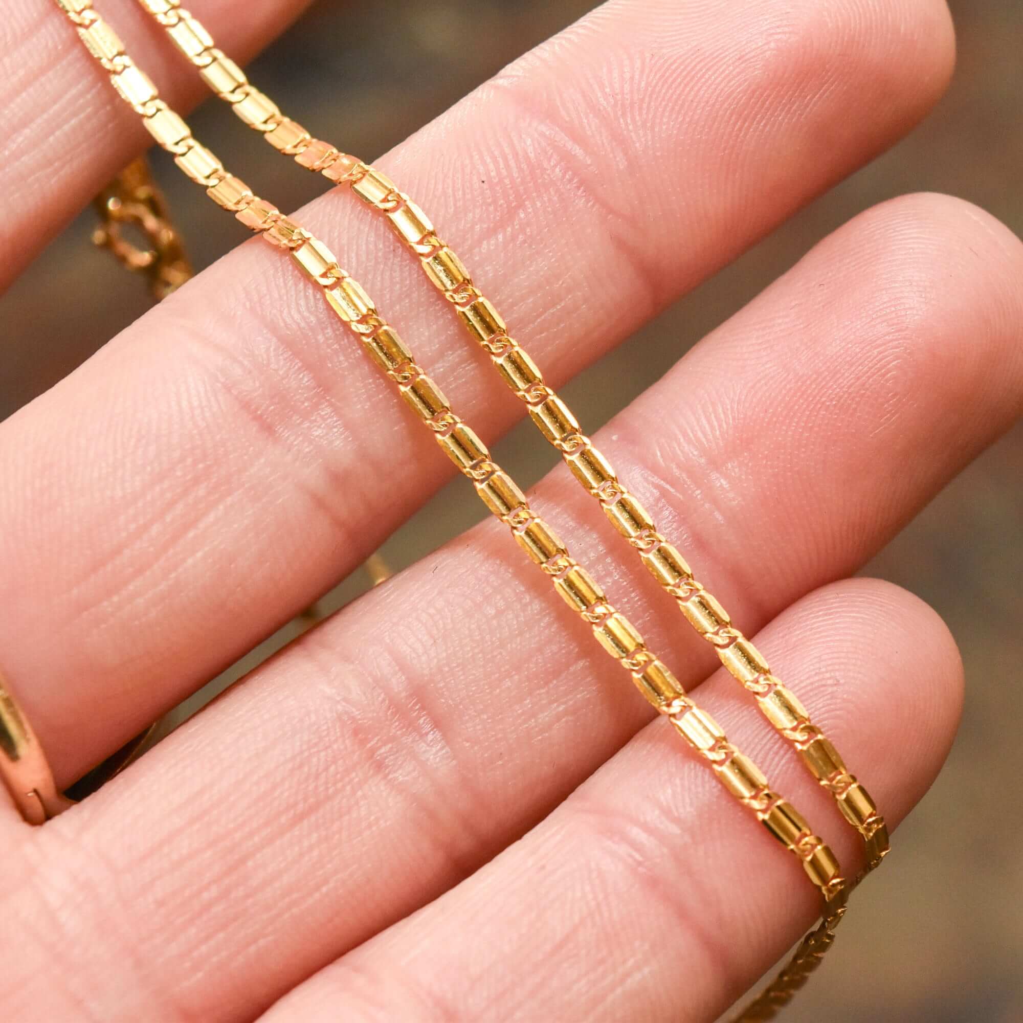 Italian 14K Yellow Gold Chain Necklace, Mariner-Style Link, Unisex Gold Chain, Estate Jewelry, 17.75" L