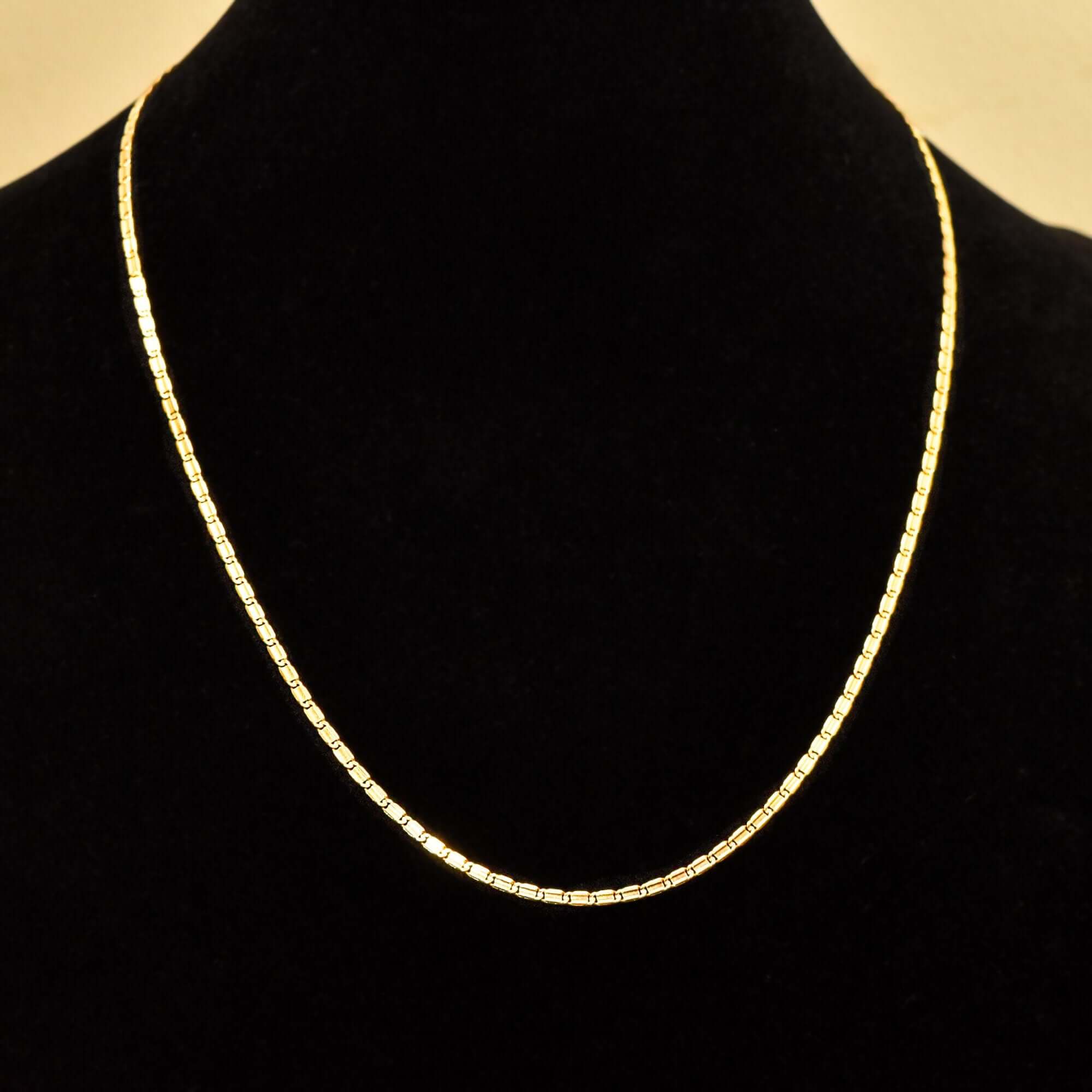 Italian 14K Yellow Gold Chain Necklace, Mariner-Style Link, Unisex Gold Chain, Estate Jewelry, 17.75" L