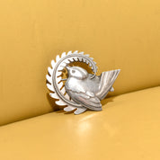 Georg Jensen Bird Brooch #309, Sterling Denmark, Dove On Branch, Christmas Gift, Estate Jewelry, 2" W