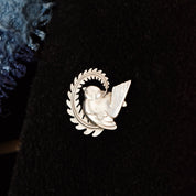 Georg Jensen Bird Brooch #309, Sterling Denmark, Dove On Branch, Christmas Gift, Estate Jewelry, 2" W