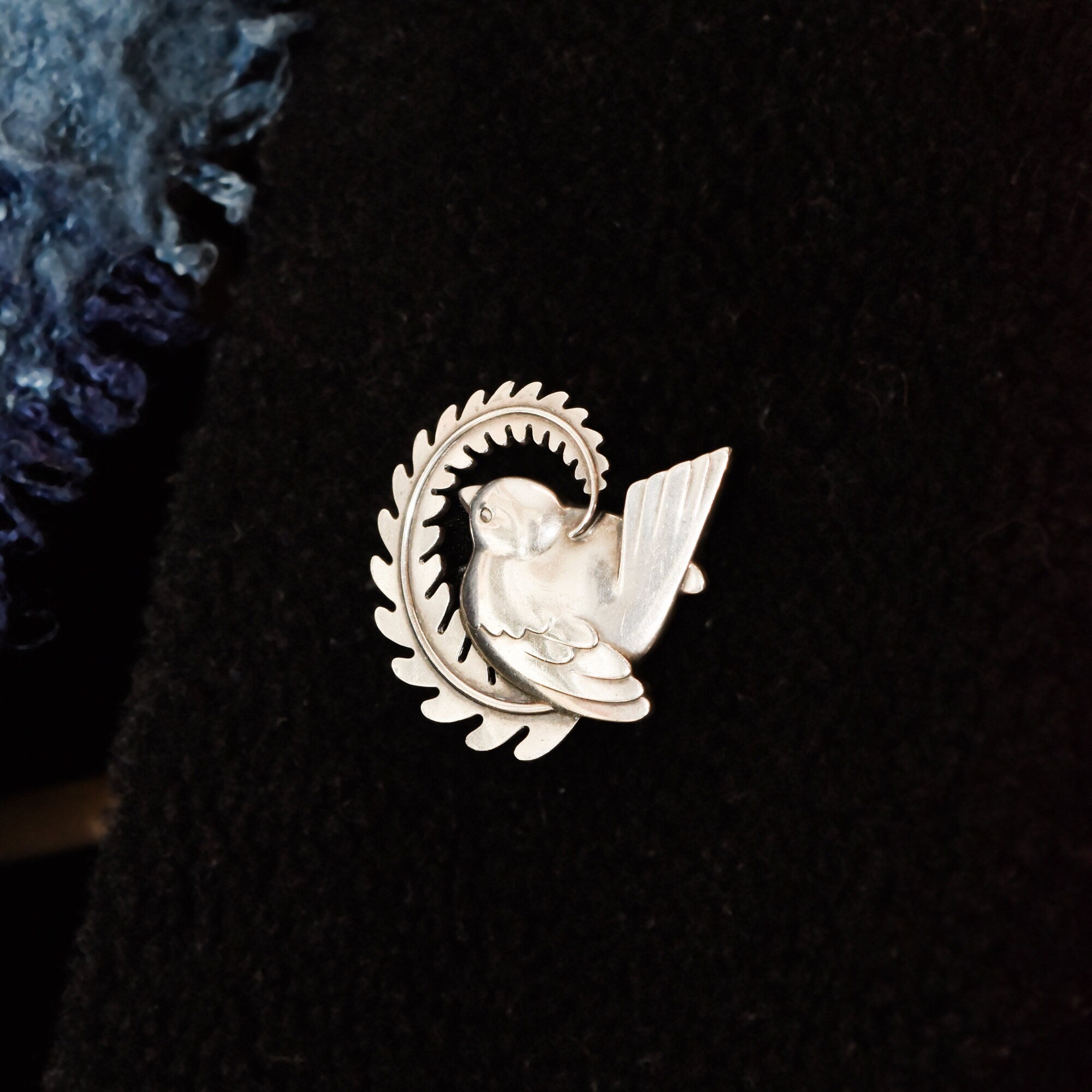 Georg Jensen Bird Brooch #309, Sterling Denmark, Dove On Branch, Christmas Gift, Estate Jewelry, 2" W