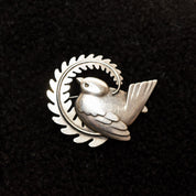 Georg Jensen Bird Brooch #309, Sterling Denmark, Dove On Branch, Christmas Gift, Estate Jewelry, 2" W