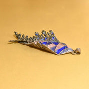 Huge Silver Enamel Fish Pendant