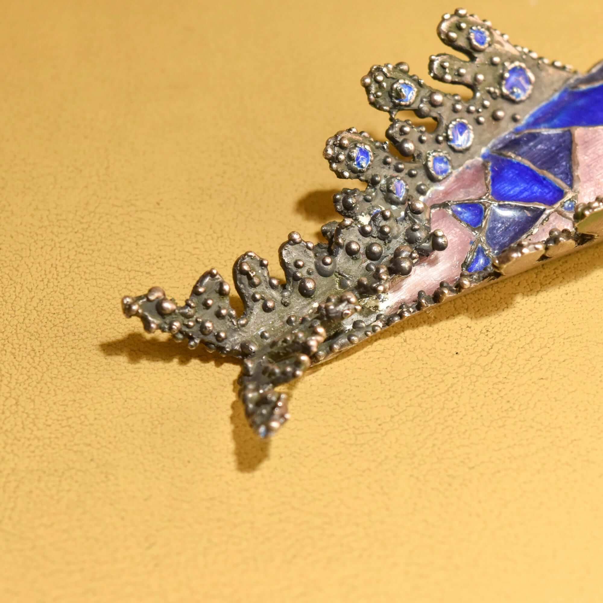 Huge Silver Enamel Fish Pendant