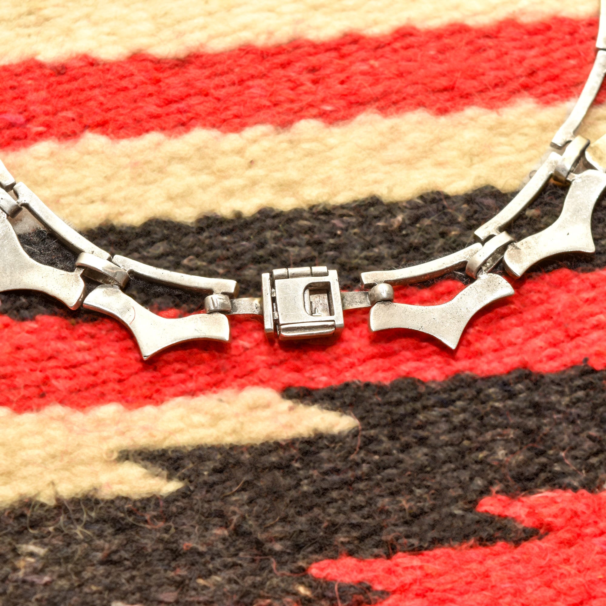 TAXCO Sterling Silver 950 Black Onyx Inlay Heart Collar Necklace, Mexico TN-57