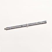 Art Deco Platinum Natural Diamond & Synthetic Sapphire Belt Buckle Link Bracelet
