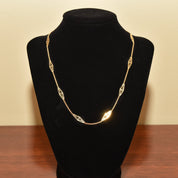 Italian 18K Filigree Link Chain, Ladies Yellow Gold Chain, Elegant Necklace, Estate Jewelry, 17.5"