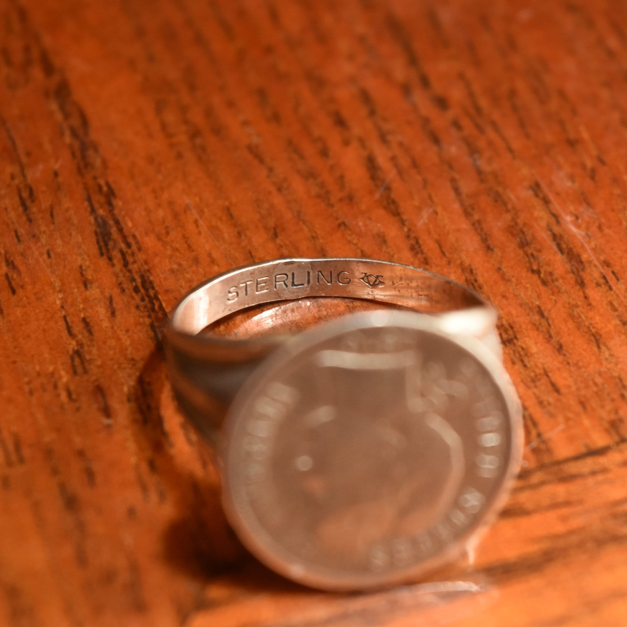 Sterling Silver 1916 Liberty Barber Dime Coin Ring, Men's Jewelry, Size 9 1/4 US