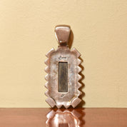 Beautiful Mosaic Inlay Sterling Silver Pendant, Relios By Carolyn Pollack, Southwestern Jewelry, 2.5"