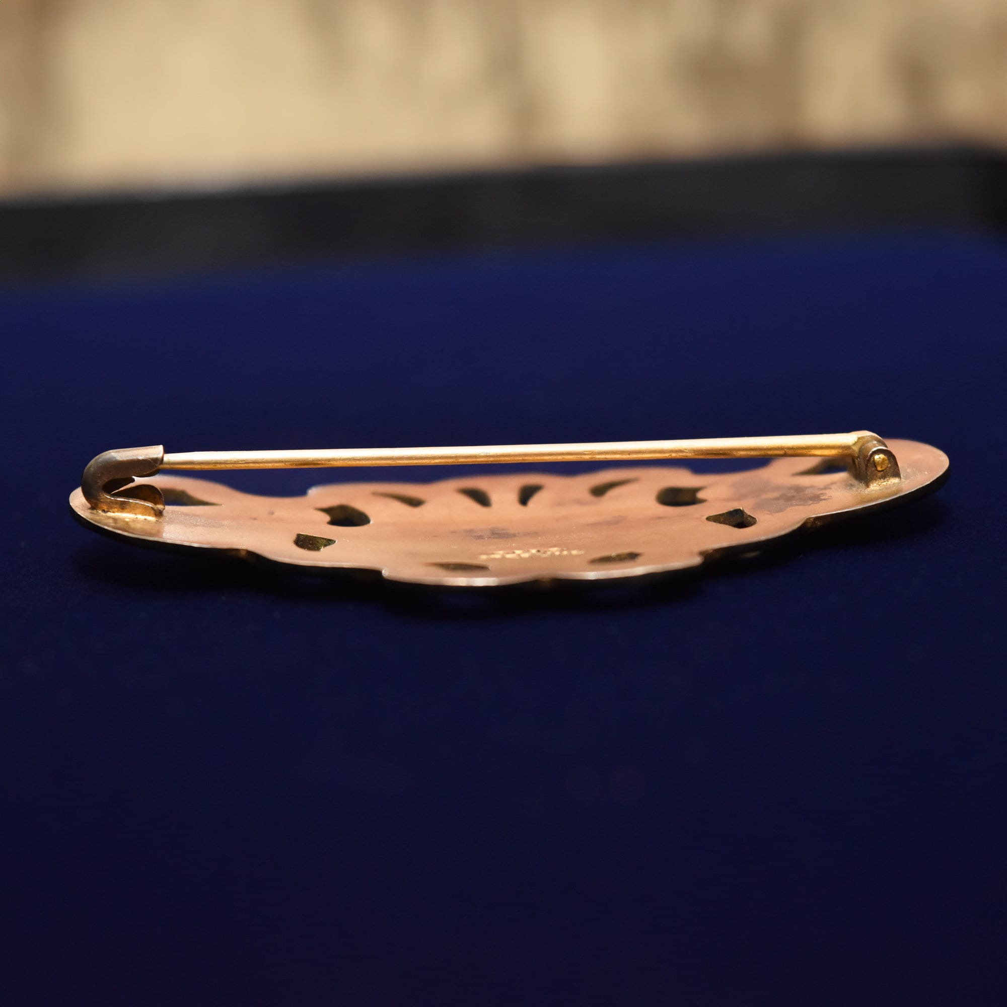 Sheffield Sterling Silver Guilloche Enamel Lily Brooch