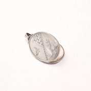 1879 Hallmarked Victorian Sterling Silver Engraved Locket, Butterfly & Bird Scene, Valentines Day Gift