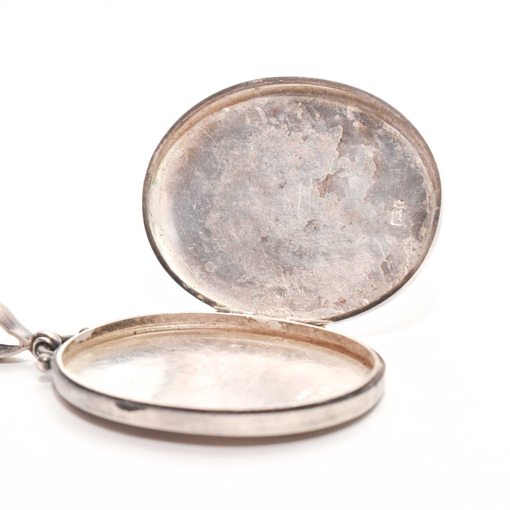 1879 Hallmarked Victorian Sterling Silver Engraved Locket, Butterfly & Bird Scene, Valentines Day Gift