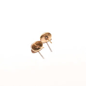 Cute 14K Carnelian Button Studs In Yellow Gold, Valentines Day Gift, 8.5mm