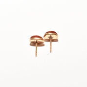 Cute 14K Carnelian Button Studs In Yellow Gold, Valentines Day Gift, 8.5mm