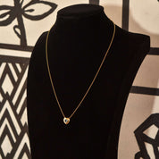 18K Aquamarine Heart Pendant Necklace with Gold Ball Chain