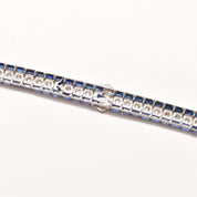 Art Deco Platinum Natural Diamond & Synthetic Sapphire Belt Buckle Link Bracelet