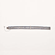 Art Deco Platinum Natural Diamond & Synthetic Sapphire Belt Buckle Link Bracelet