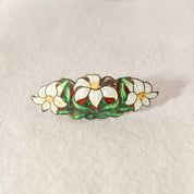 Sheffield Sterling Silver Genuine Cloisonne Flower Brooch