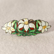 Sheffield Sterling Silver Genuine Cloisonne Flower Brooch