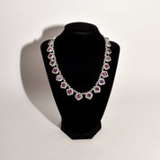 TAXCO Sterling Silver Amethyst Art Deco Necklace, Matilde Poulat Style, Valentines Day Gift, 17.5"