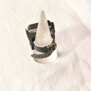 Digits Watch Ring, Striped Dial With Pink Second Hand, Adjustable Band, Size 6-13 US (NOT WORKING)