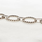 TAXCO Sterling Silver Lasso Oval Link Bracelet, Unisex Bracelet, Modernist Jewelry, 7.75"