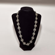 1950's Danish Sterling Silver Flower Link Necklace & Bracelet Set By John Lauritzen
