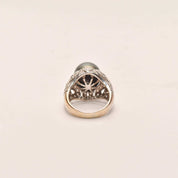18K Diamond Pave Tahitian Pearl Bombe Ring In White Gold