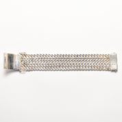 TAXCO Sterling Silver Double Curb Link Bracelet By Rodolfo Espinoza, Chunky Modernist Bracelet, 7.75"