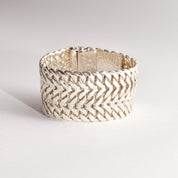 TAXCO Sterling Silver Double Curb Link Bracelet By Rodolfo Espinoza, Chunky Modernist Bracelet, 7.75"