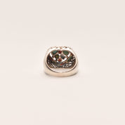 Multi-Stone Heart Ring In Sterling Silver, Turquoise, Coral, Gaspeite, Valentines Day Gift, 7 3/4 US