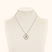 Tiffany & Co. Sterling Silver Quadrifoglio Pendant Necklace By Elsa Peretti, Valentines Day Gift, 16" L