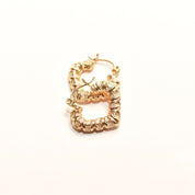14K Textured Heart-Shaped Gold Hoops