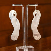 Eclectic Sterling Silver Parrot Dangle Earrings, Long Silver Earrings, Valentines Day Gift, 3.5" L