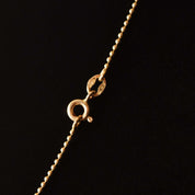 18K Aquamarine Heart Pendant Necklace with Gold Ball Chain