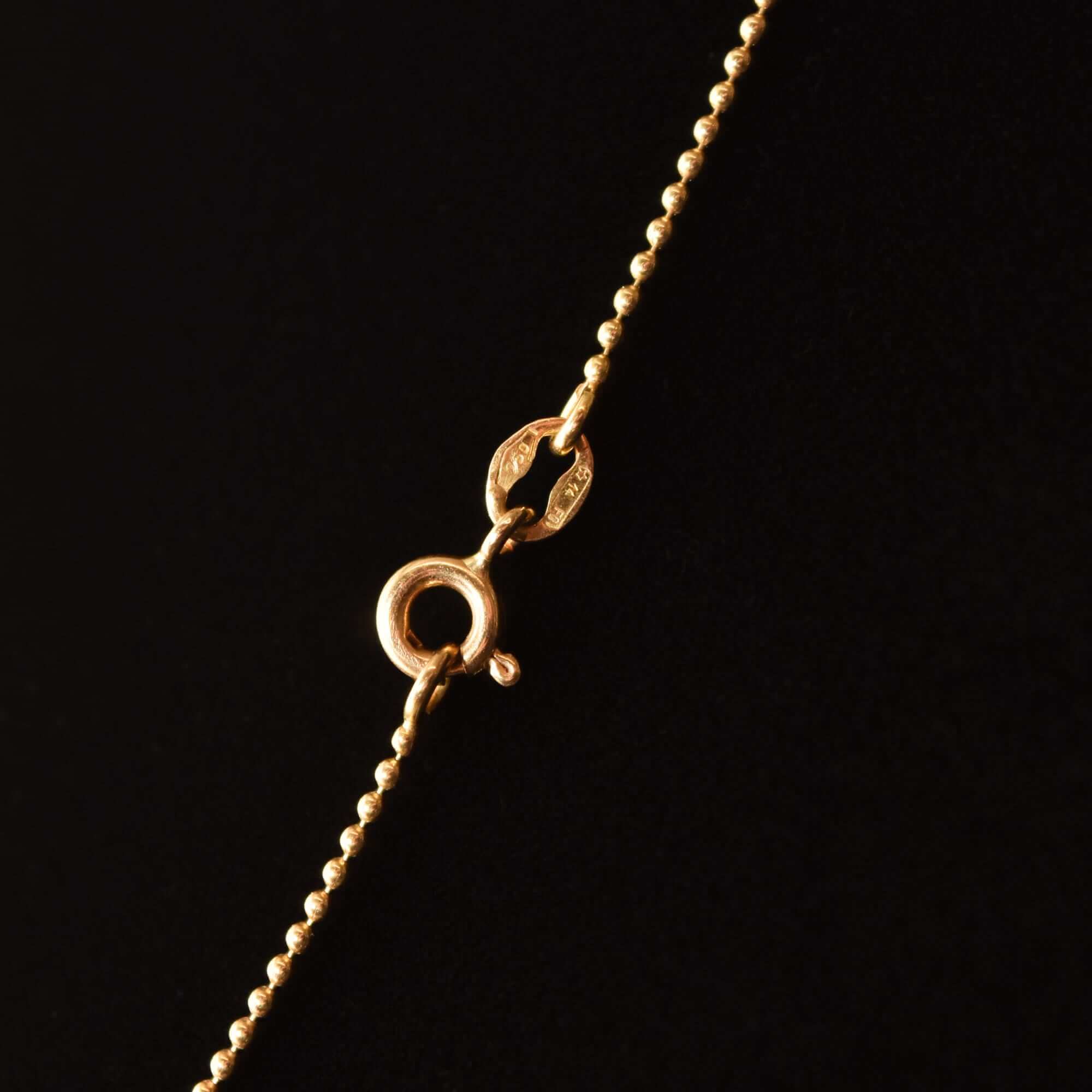 18K Aquamarine Heart Pendant Necklace with Gold Ball Chain