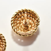 Tiffany & Co Schlumberger 18K Woven Button Stud Earrings, Coiled Rope Earrings, Estate Jewelry, 14.5mm