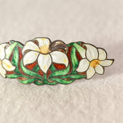 Sheffield Sterling Silver Genuine Cloisonne Flower Brooch