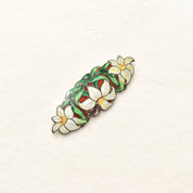 Sheffield Sterling Silver Genuine Cloisonne Flower Brooch