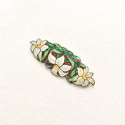 Sheffield Sterling Silver Genuine Cloisonne Flower Brooch