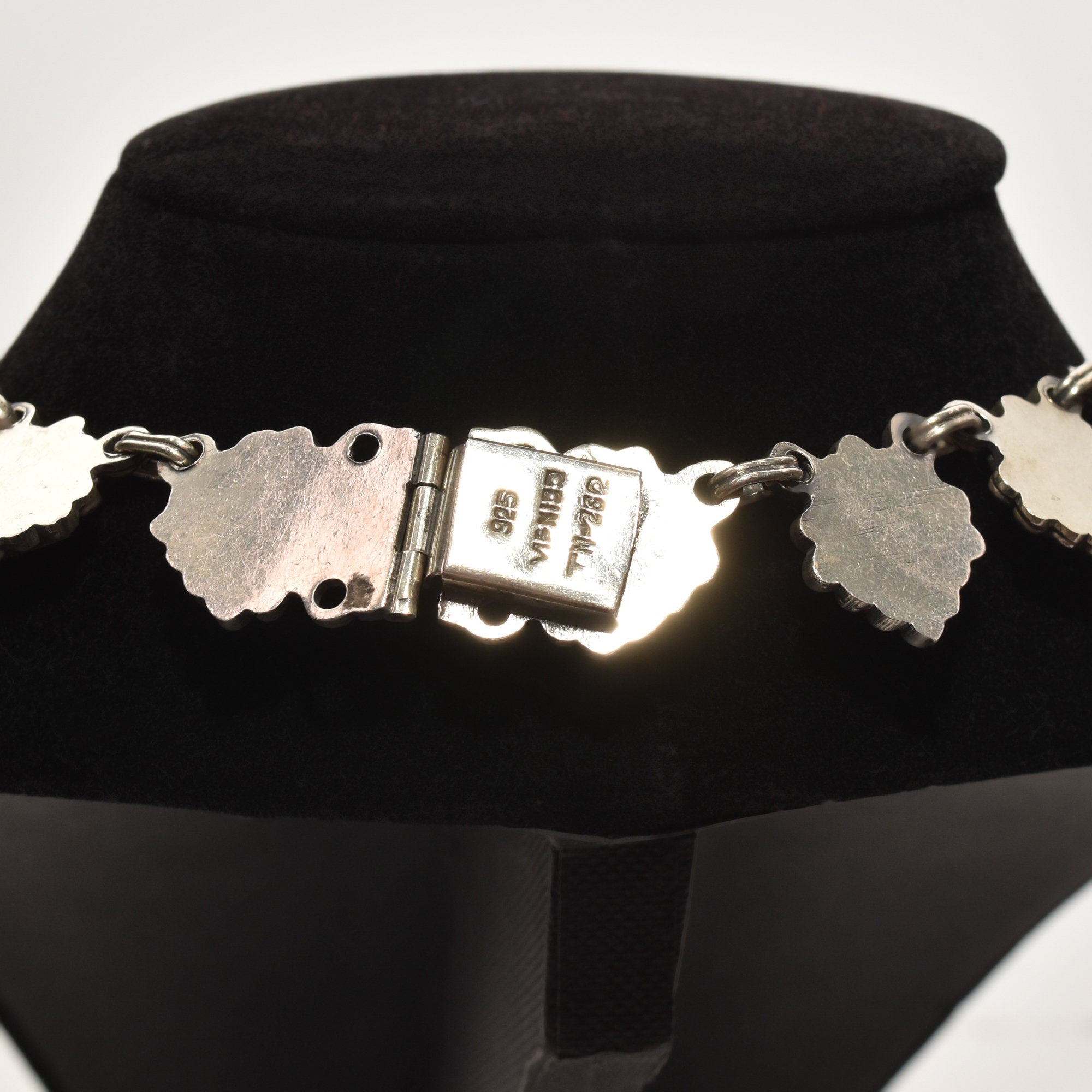 TAXCO Sterling Silver Amethyst Art Deco Necklace, Matilde Poulat Style, Valentines Day Gift, 17.5"