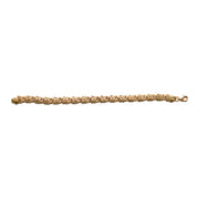 14K Yellow Gold Turkish Byzantine Chain Bracelet, Unisex, Estate Jewelry at 7.25 inches length, on a white background.