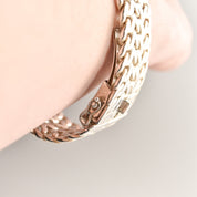 TAXCO Sterling Silver Double Curb Link Bracelet By Rodolfo Espinoza, Chunky Modernist Bracelet, 7.75"
