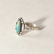 Cute Minimalist Sterling Silver Turquoise Ring, Southwestern Jewelry, Native American, Size 7 US