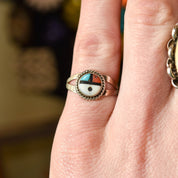 Little Zuni Sun Face Ring In Sterling Silver, Native American Jewelry, Stacking Ring, 5 1/4 US