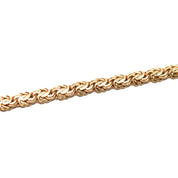14K Yellow Gold Turkish Byzantine Chain Bracelet, Unisex Gold Bracelet, Estate Jewelry, 7.25 Inches Length, Isolated on White Background